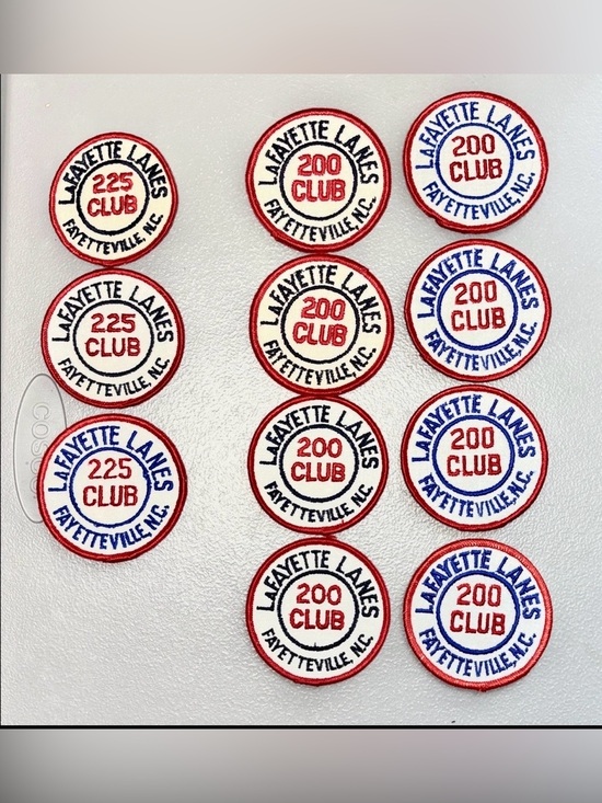 Bowling Other - 11 Embroidered Bowling 🎳 Patches 200 & 225 Club Lafayette Lanes Fayetteville NC